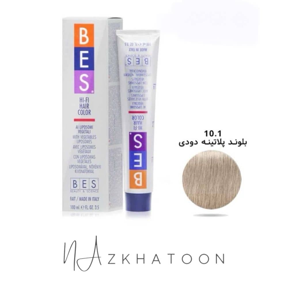 رنگ موی ۱۰۰ میل بس BES سری ASH شماره 10/1 بلوند پلاتینه (خاکستری)