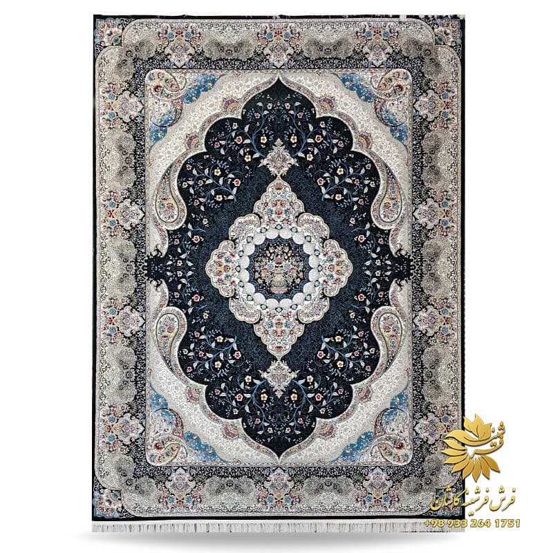 فرش هفتصد شانه سرمه ای سوگند