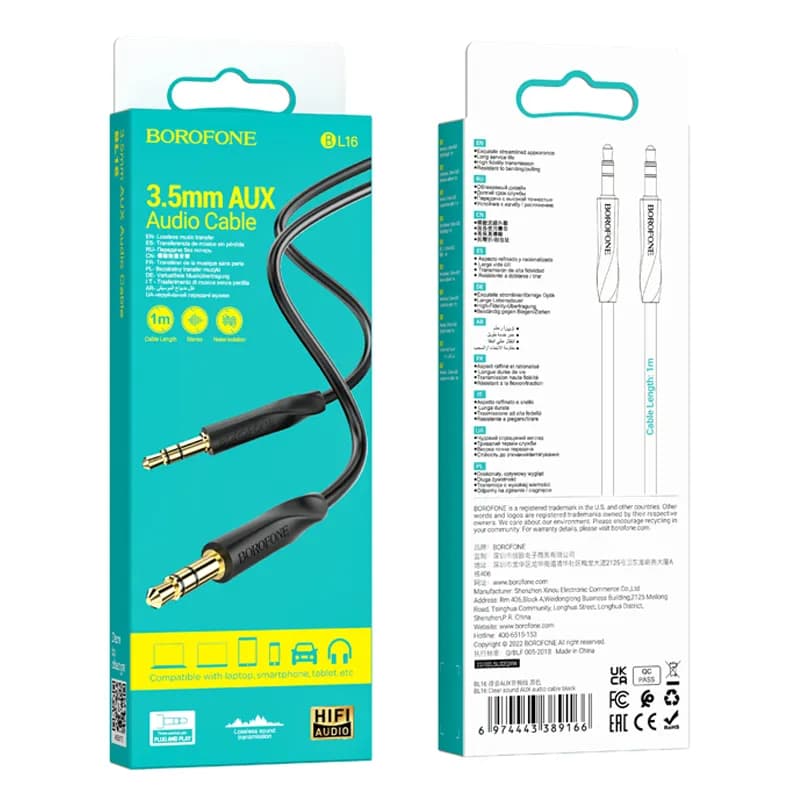 کابل صوتی AUX بروفون مدل BL16 به طول 1 متر — تصویر ۷
