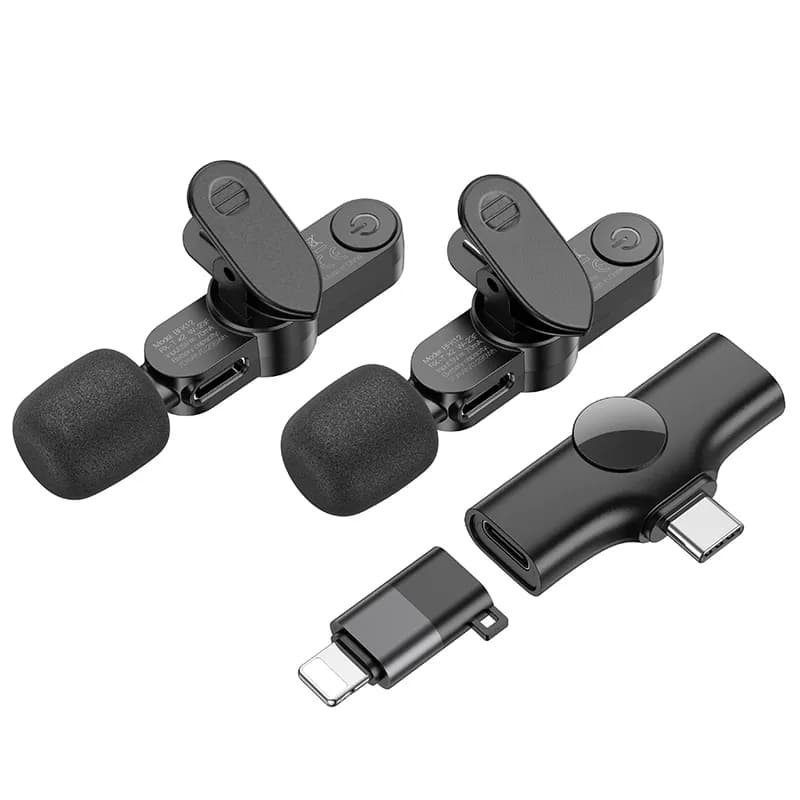 میکروفون بی سیم دو کاره بروفون مدل BFK12 با سری لایتنینگ و تایپ سی — تصویر ۳