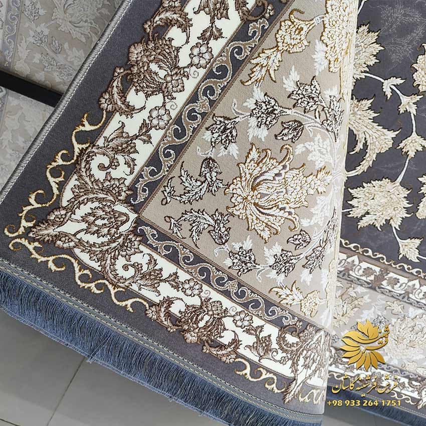 فرش 1200 شانه گلبرجسته افشان تیانا دلفینی — تصویر ۳