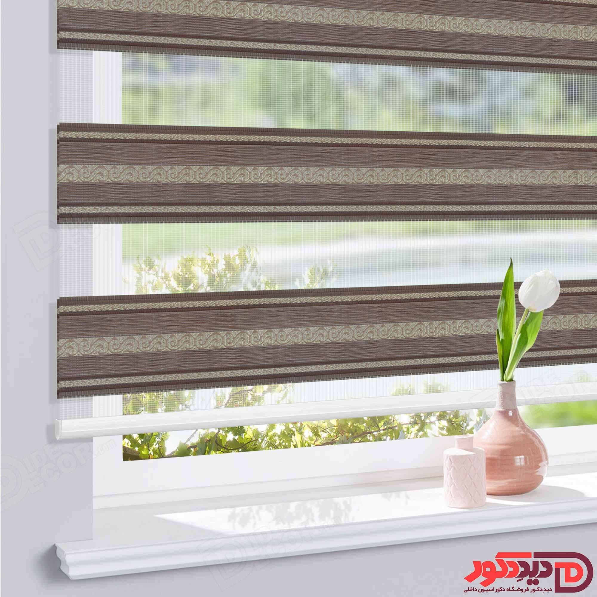 پرده زبرا ترک مدل پلیسه طرح دار کد 08-980055 — تصویر ۳