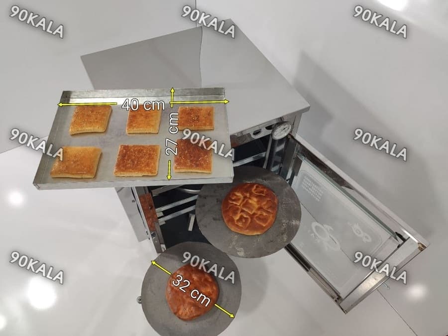 تنورگازی استیل چهارسینی +2چدن32 +دماسنج + تایمر دار (کد399) — تصویر ۳