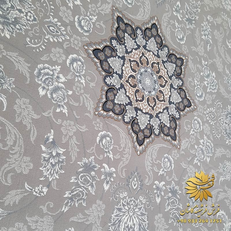 فرش 700 شانه طلاکوب طرح دایان ترمه ای — تصویر ۳