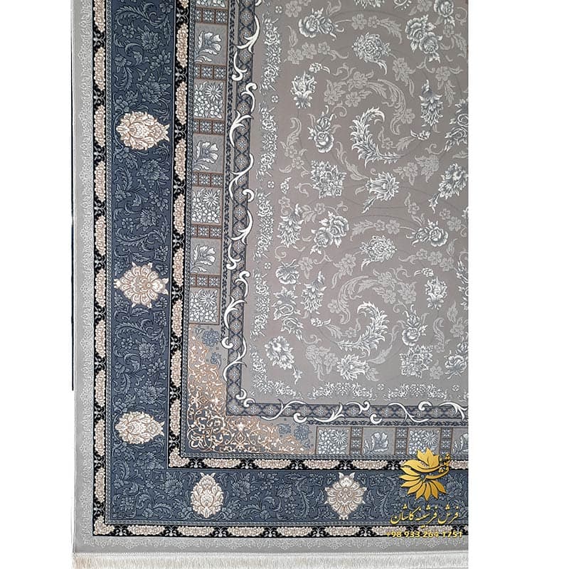 فرش 700 شانه طلاکوب طرح دایان ترمه ای — تصویر ۲