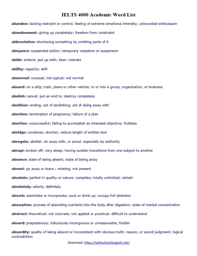 کتاب IELTS 4000 Academic Word List (فهرست ۴۰۰۰ واژه آکادمیک آیلتس) نسخه انگلیسی PDF — تصویر ۲