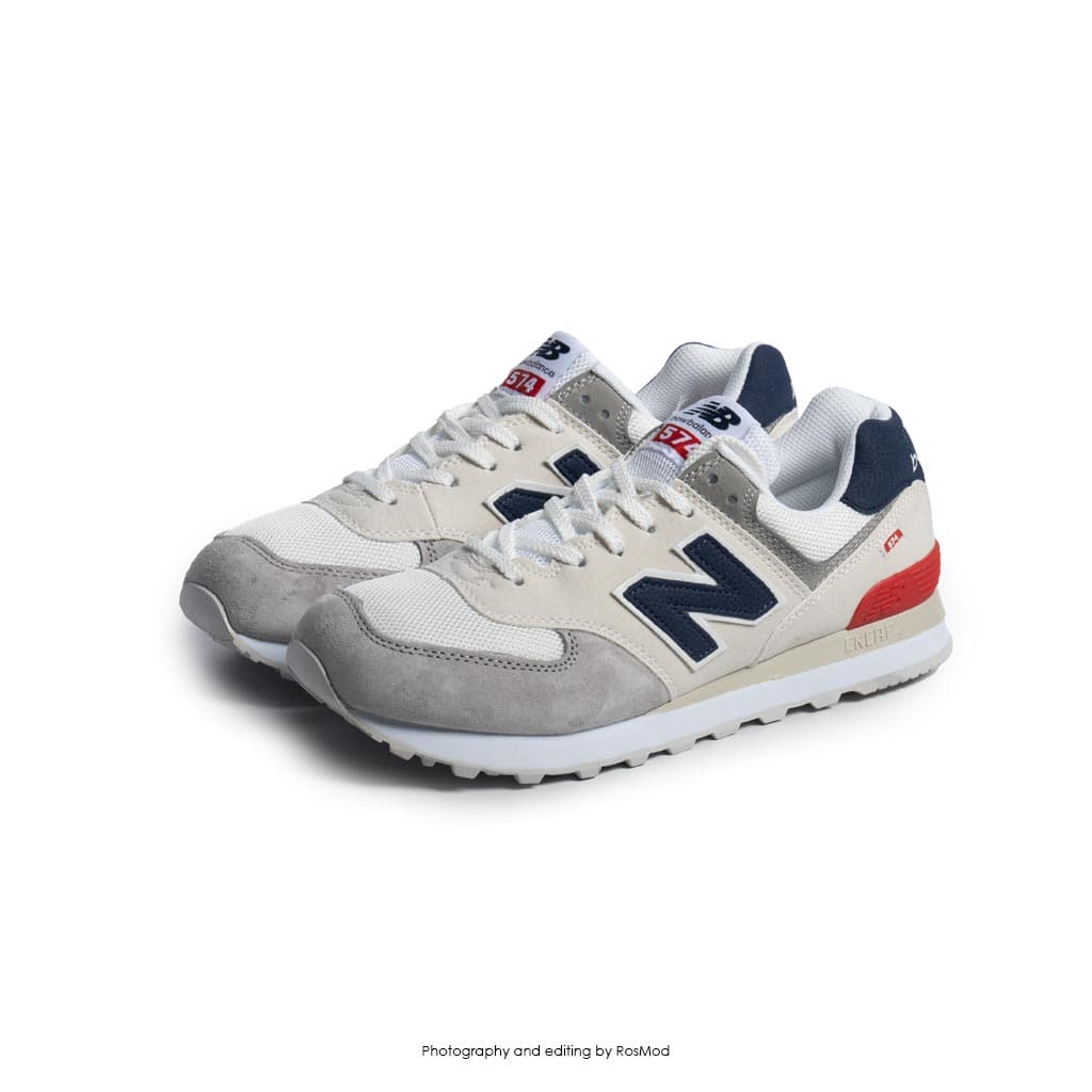 کتانی نیوبالانس 574 شیری طوسی – New Balance ML574 White — تصویر ۲