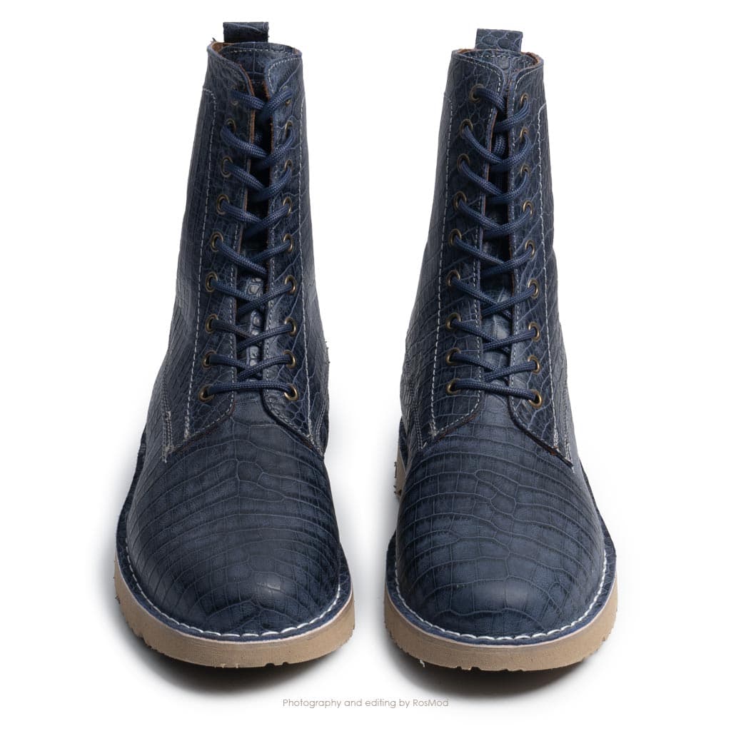 بوت پارتیزان گازولین پیتون آبی – GAAZOLIN Partisan Boots Blue Python A — تصویر ۳