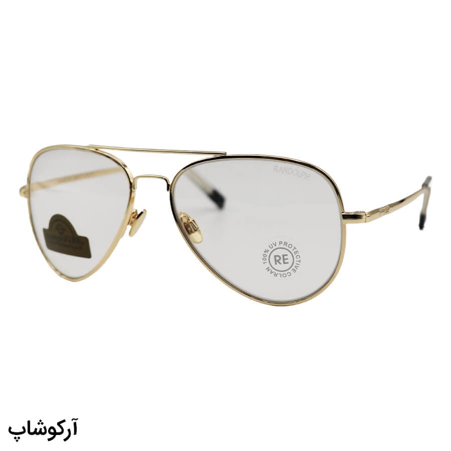 عینک دید در شب Randolph با فریم خلبانی، طلایی رنگ، لنز شیشه و سبز رنگ مدل CR231 — تصویر ۸
