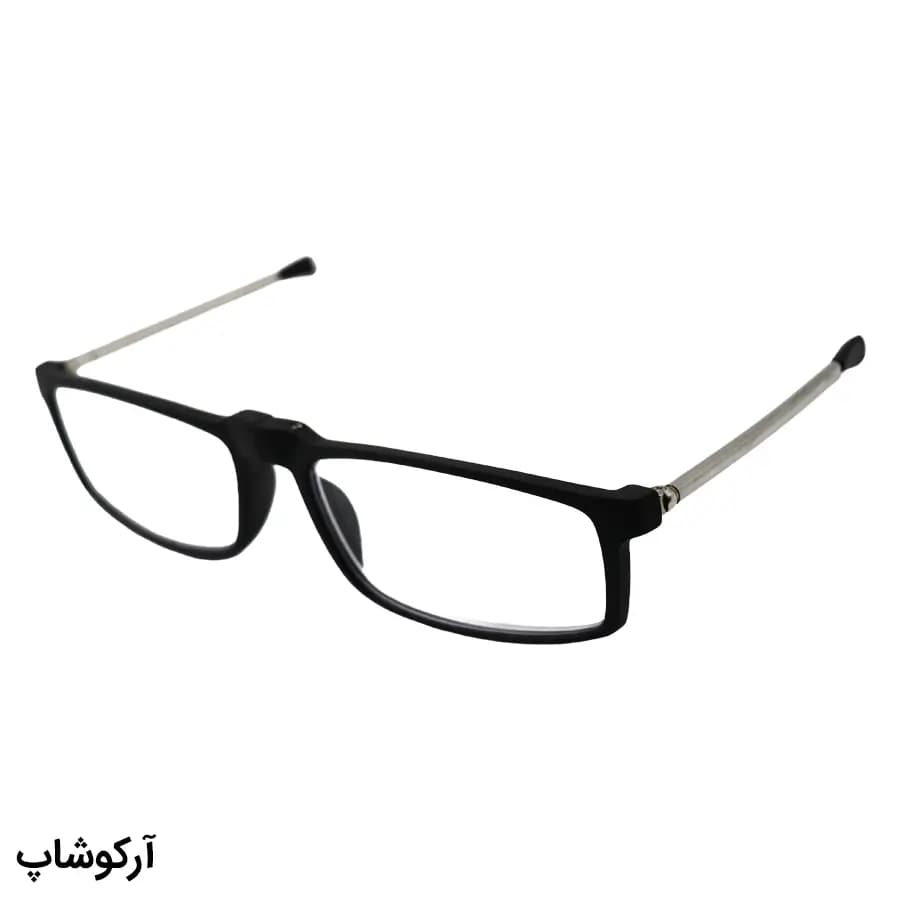 عینک مطالعه تاشو نزدیک بین نمره +2.50 با عدسی بلوکات، رنگ مشکی و دسته آنتنی و جمعشونده مدل TR101 — تصویر ۶