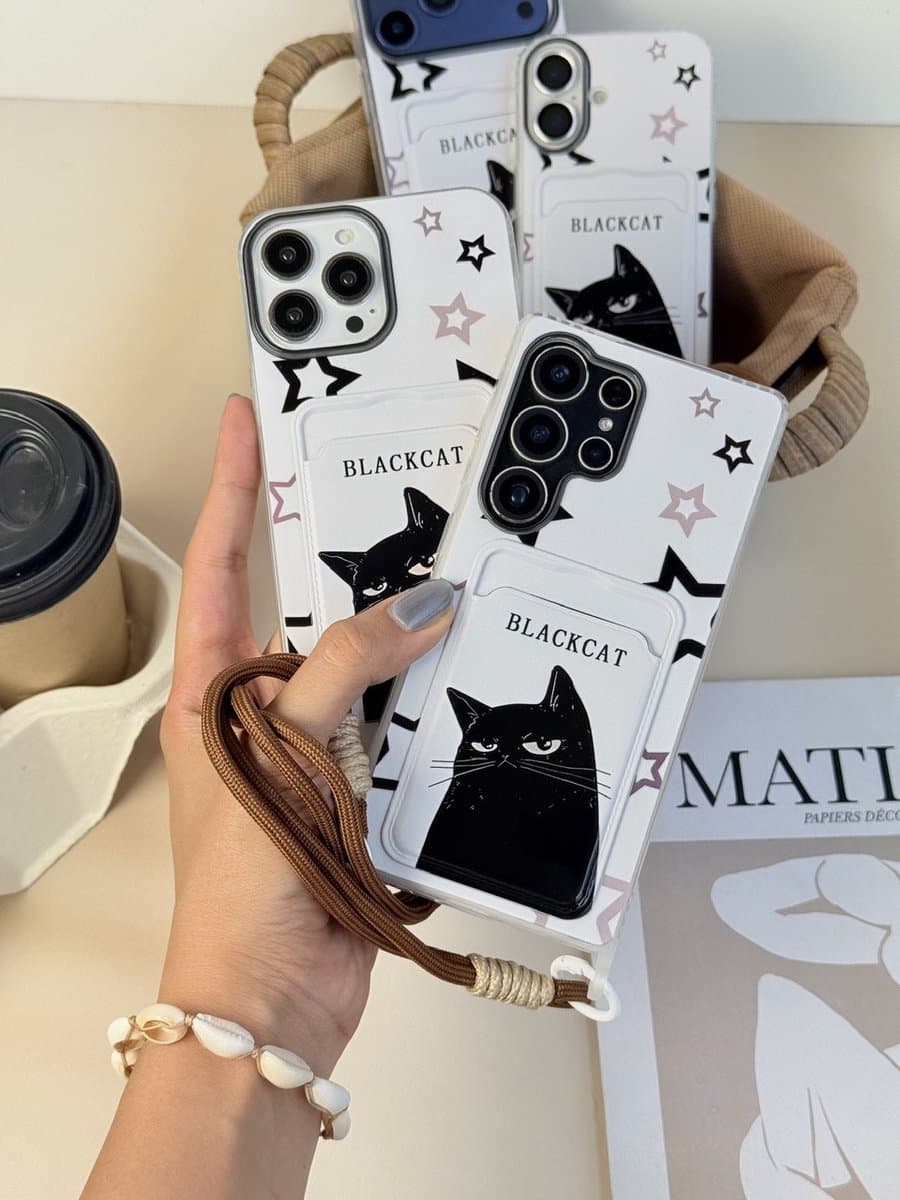 قاب Black Cat جاکارتی دار (کدC2266) مناسب برای iPhone 12Promax — تصویر ۲