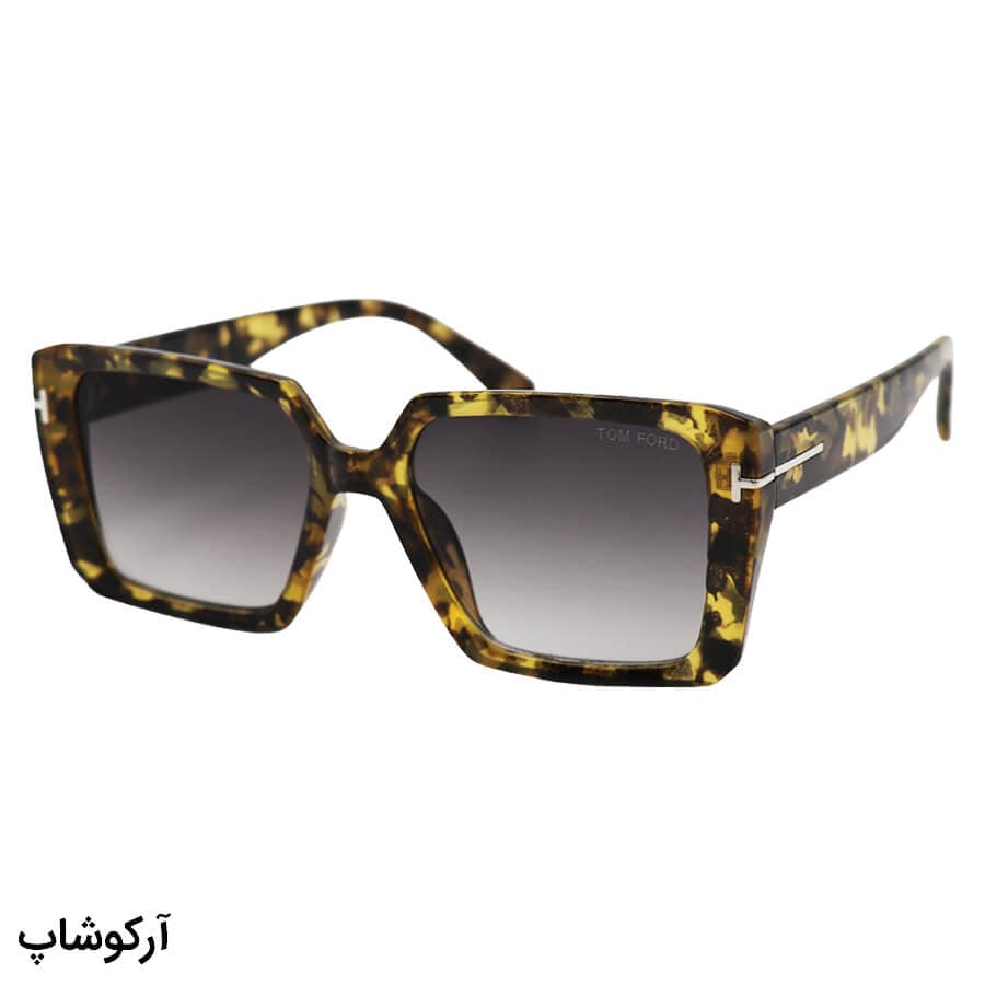 عینک آفتابی TOM FORD با فریم چند رنگ، مربعی شکل و عدسی دودی سایه روشن مدل 7276