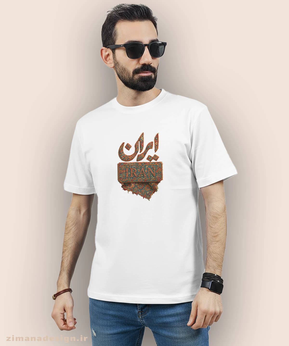 تیشرت مردانه و زنانه طرح ایران تلفیق با هنر فرش ایرانی — تصویر ۸