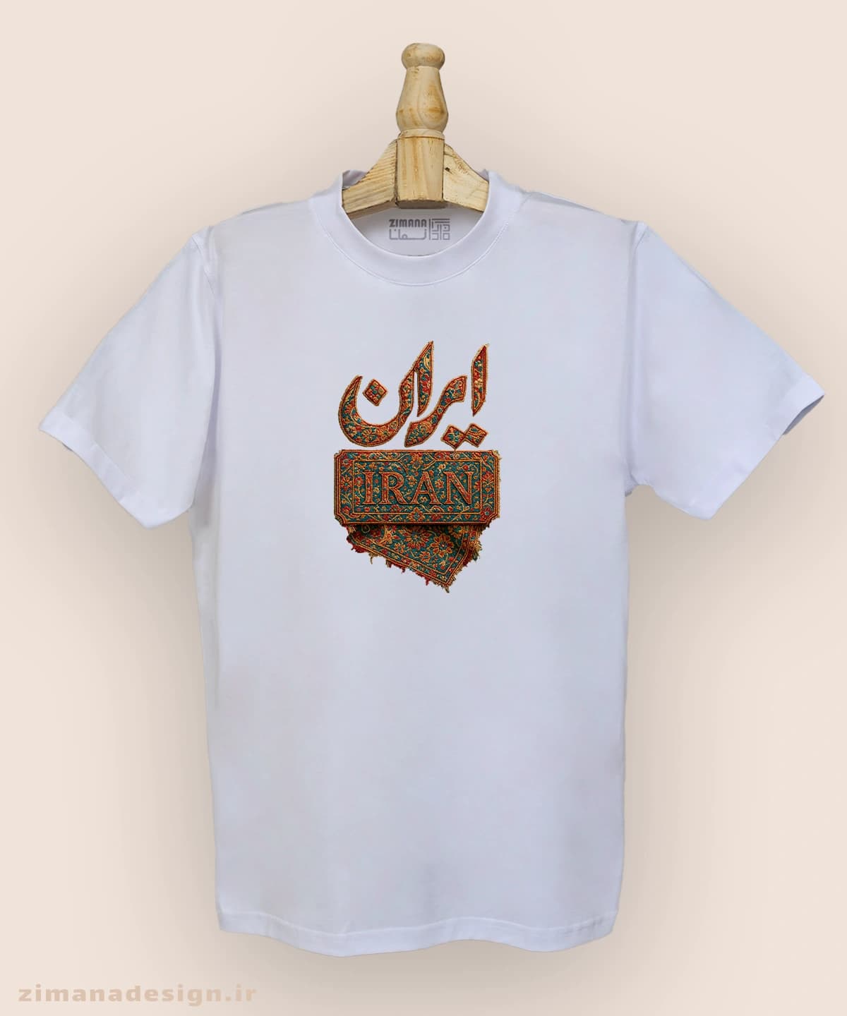 تیشرت مردانه و زنانه طرح ایران تلفیق با هنر فرش ایرانی — تصویر ۷