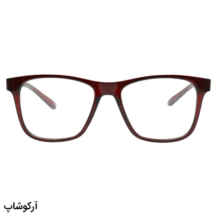 عینک مطالعه نزدیک بین نمره +2.50 با فریم شکل ویفرر قهوه ای رنگ، (بهمراه قاب و دستمال) مدل B22-1 — تصویر ۲