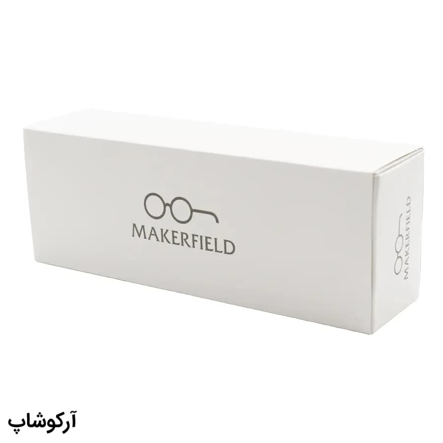 عینک مطالعه نزدیک بین نمره +1.50 با فریم دو رنگ قهوهای، شکل مربعی، لولا فنردار و برند MakerField مدل H101 — تصویر ۷