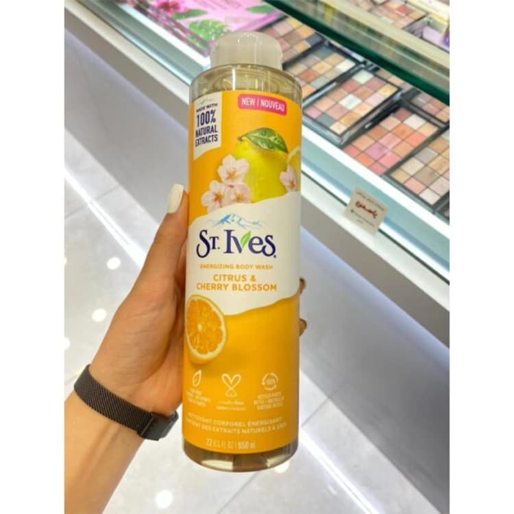 شامپو بدن St Ives مدل Citrus and Cherry Blossom حجم 650 میلی لیتر — تصویر ۳
