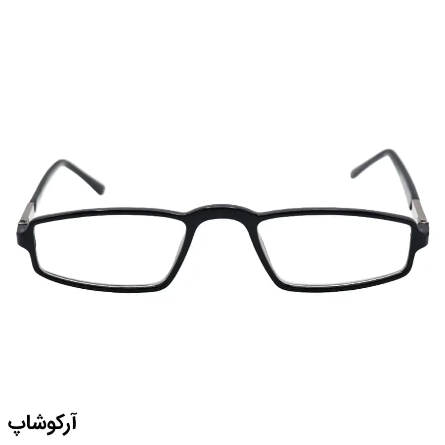 عینک مطالعه نزدیک بین نمره +2.75، با فریم سرمهای، شکل مستطیلی و لولا فنری مدل M-202489 — تصویر ۲