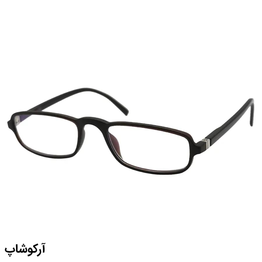 عینک مطالعه نزدیک بین نمره +3.00، با فریم مستطیلی، رنگ قهوهای، لولا فنردار و لنز بلوکات مدل RY3902 — تصویر ۳