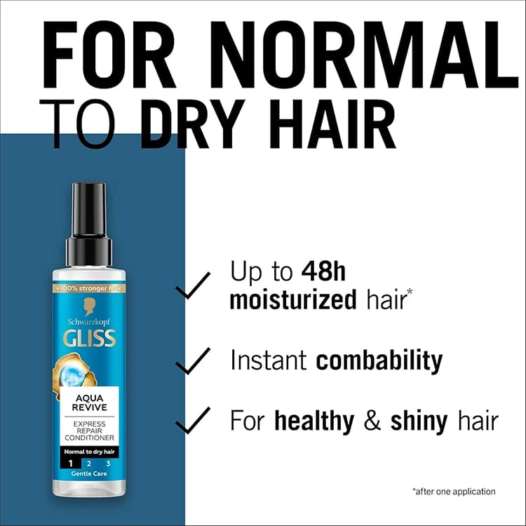 اسپری مو GLISS مدل Aqua Revive حجم 200 میلی لیتر — تصویر ۳