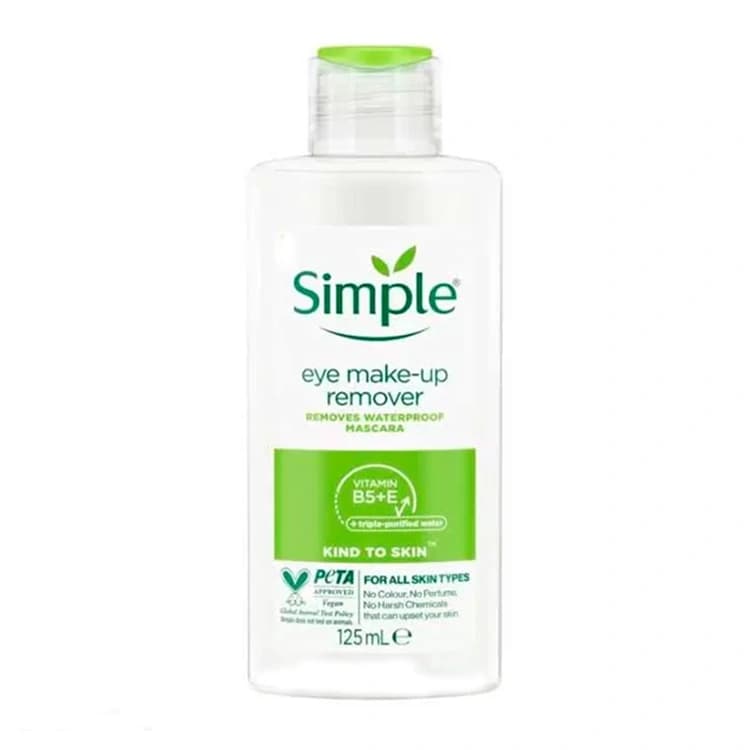 پاک کننده آرایش چشم Simple مدل Eye Make Up Remover حجم 125 میلی لیتر