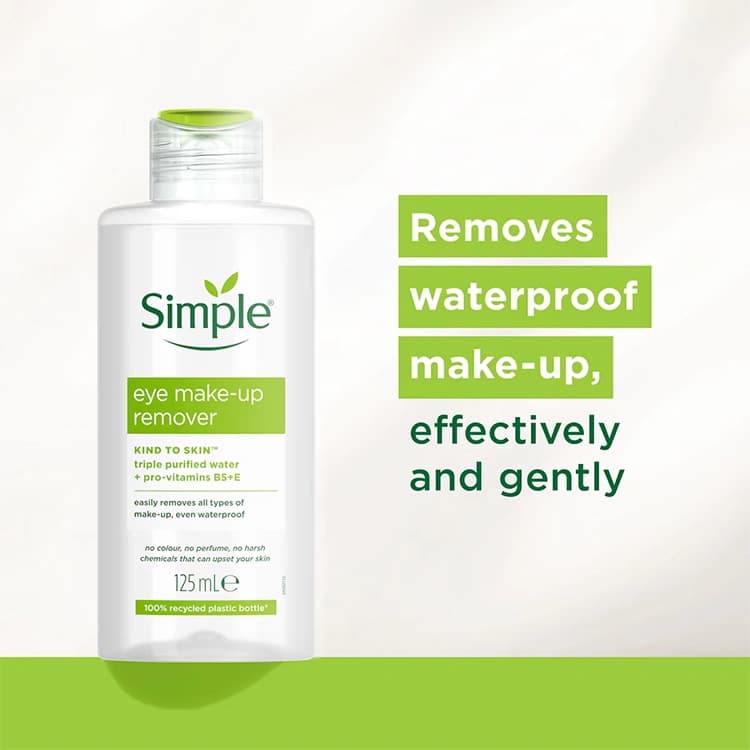 پاک کننده آرایش چشم Simple مدل Eye Make Up Remover حجم 125 میلی لیتر — تصویر ۳