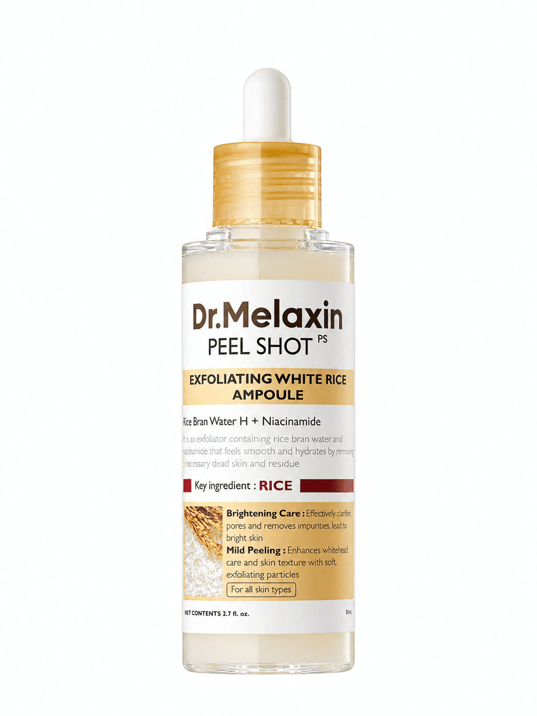 آمپول لایه بردار پیل شات برنج سفید دکتر ملاکسین | Dr.Melaxin Peel Shot Glow White Rice Ampoule