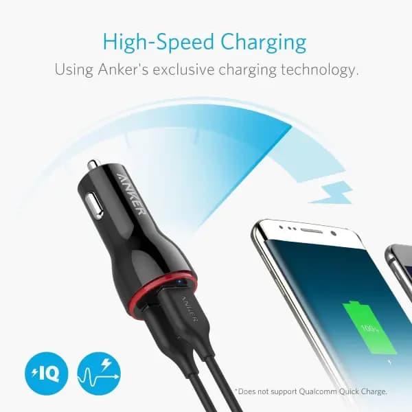 شارژر فندکی 24 وات دو پورت انکر مدل Anker PowerDrive 2 A2310 — تصویر ۳