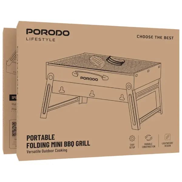 باربیکیو مینی و تاشوی قابلحمل پرودو مدل Porodo Lifestyle Portable Folding Mini BBQ Grill — تصویر ۳