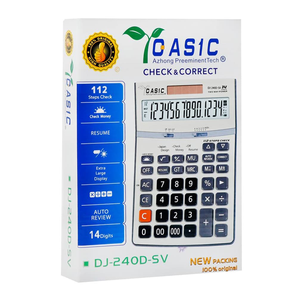 ماشین حساب رومیزی کاسیک Qasic مدل DJ-240D-SV — تصویر ۶