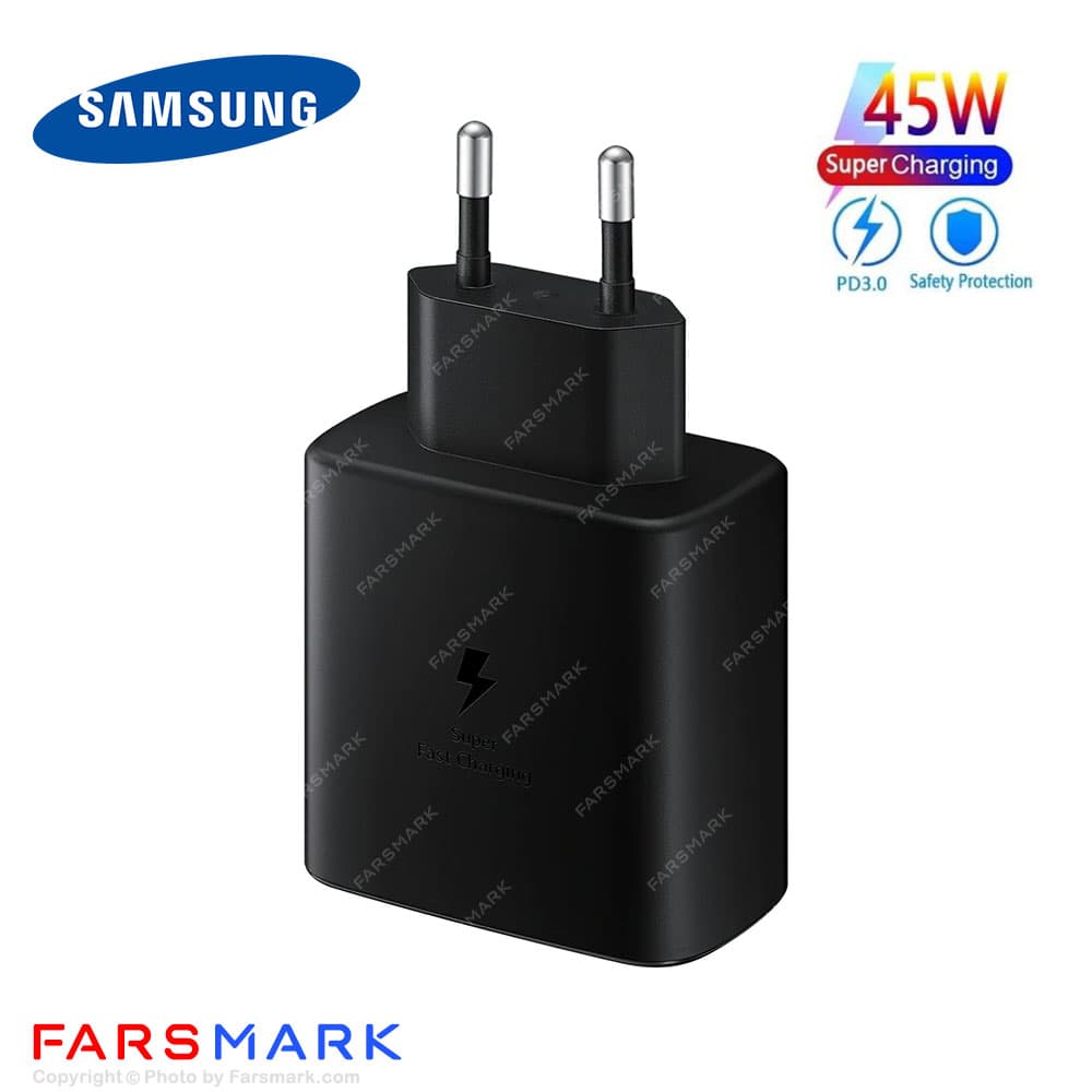 سوپر فست شارژر 45 وات اصلی سامسونگ Samsung Galaxy F70 Pro به همراه کابل دو سر Type-C مدل EP-TA845 — تصویر ۳