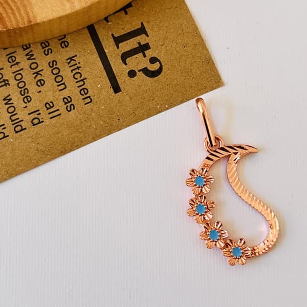 ست زیورآلات مسی مدل شکوفه آبی ترمه کد JW372 — تصویر ۶