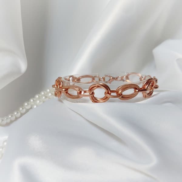دستبند مسی زنجیری جدید مدل حلقه کد JW445 — تصویر ۵