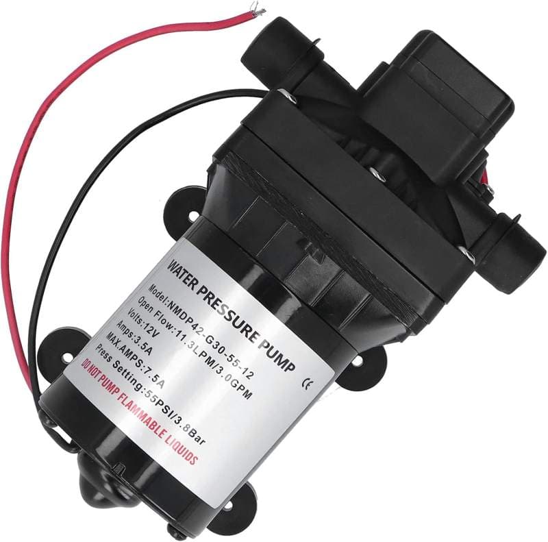 پمپ آب هیدرولیک دیافراگمی فشار آب متغیر Aramox مدل NMDP42-G30-55-12 همراه با فیلتر — تصویر ۴