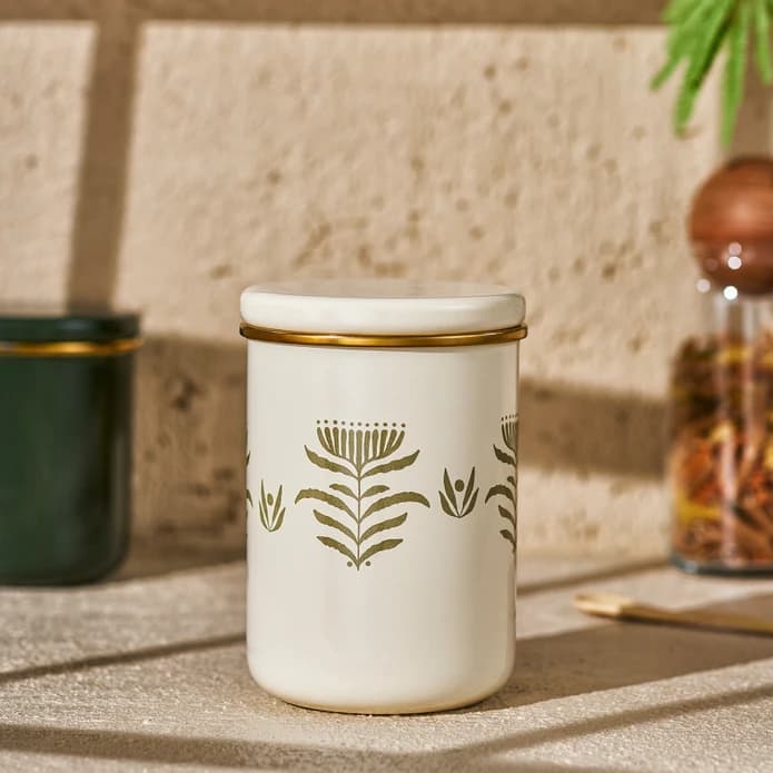 بانکه تک امسان مدل Artisan لعابی سفید طرح دار
