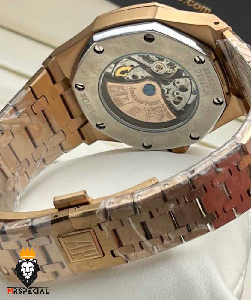ساعت مردانه اودمار پیگه اتوماتیک رزگلد صفحه اسکلتون AUDEMARS PIGUET ROYAL 01147 — تصویر ۴