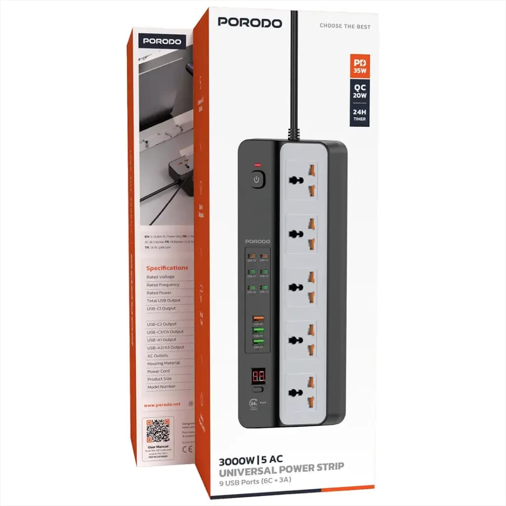 چندراهی پرودو Porodo FWCH098 5in1 Power Socket — تصویر ۲