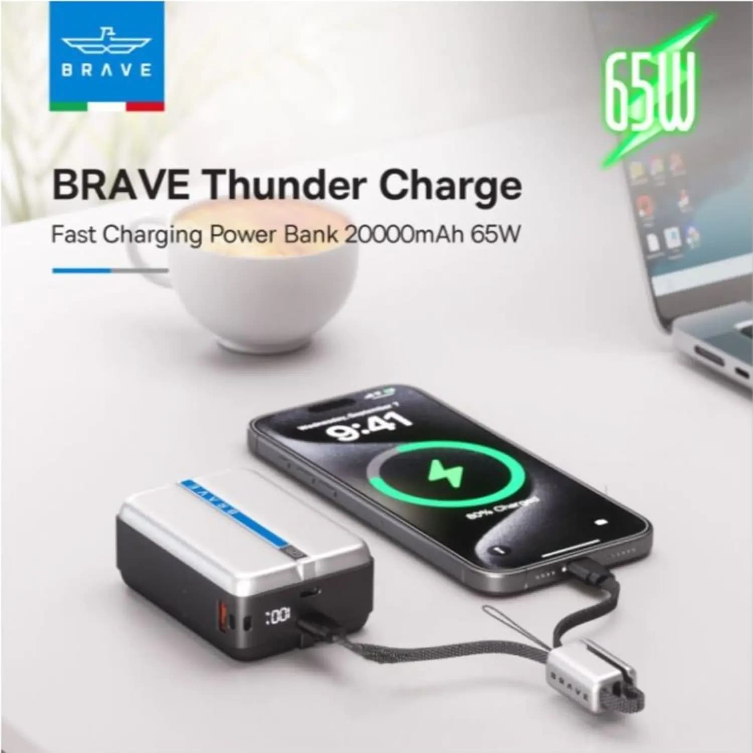 پاور بانک بریو Brave BP-28 Thunder 20000 MAH 65W Power Bank — تصویر ۵
