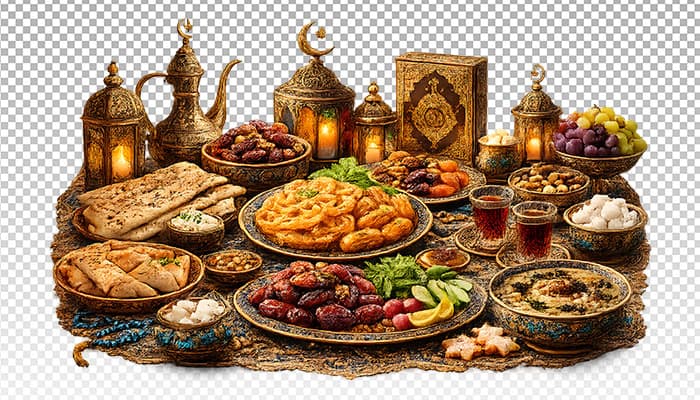 تصویر PNG سفره افطار ماه رمضان