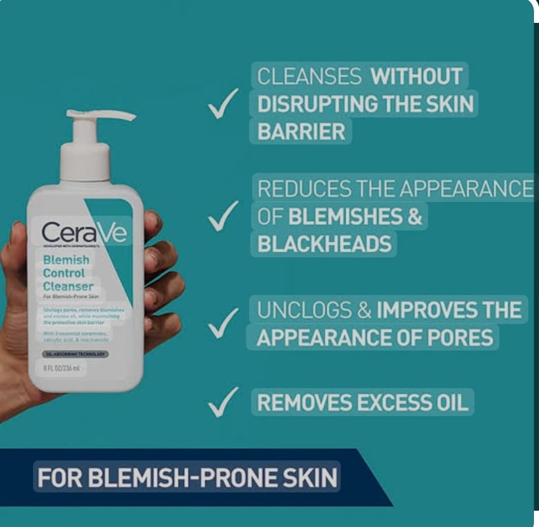 ژل شستشوی صورت سراوی CeraVe مدل Blemish Control Cleanser حجم 236 میل ضدجوش و کنترل آکنه — تصویر ۴
