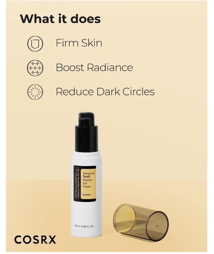 کرم دور چشم حلزون و پپتید کوزارکس COSRX Advanced Snail Peptide Eye Cream | جام کوزارکس jamcosrx — تصویر ۳