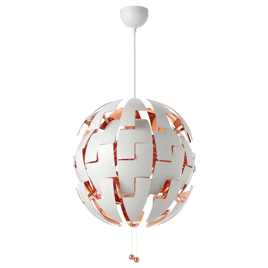 چراغ آویز ایکیا مدل IKEA PS 2014 سفید/ مسی/ قطر ۵۲ سانتیمتر