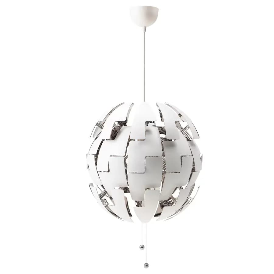 چراغ آویز ایکیا مدل IKEA PS 2014 سفید/ نقرهای/ قطر ۵۲ سانتیمتر