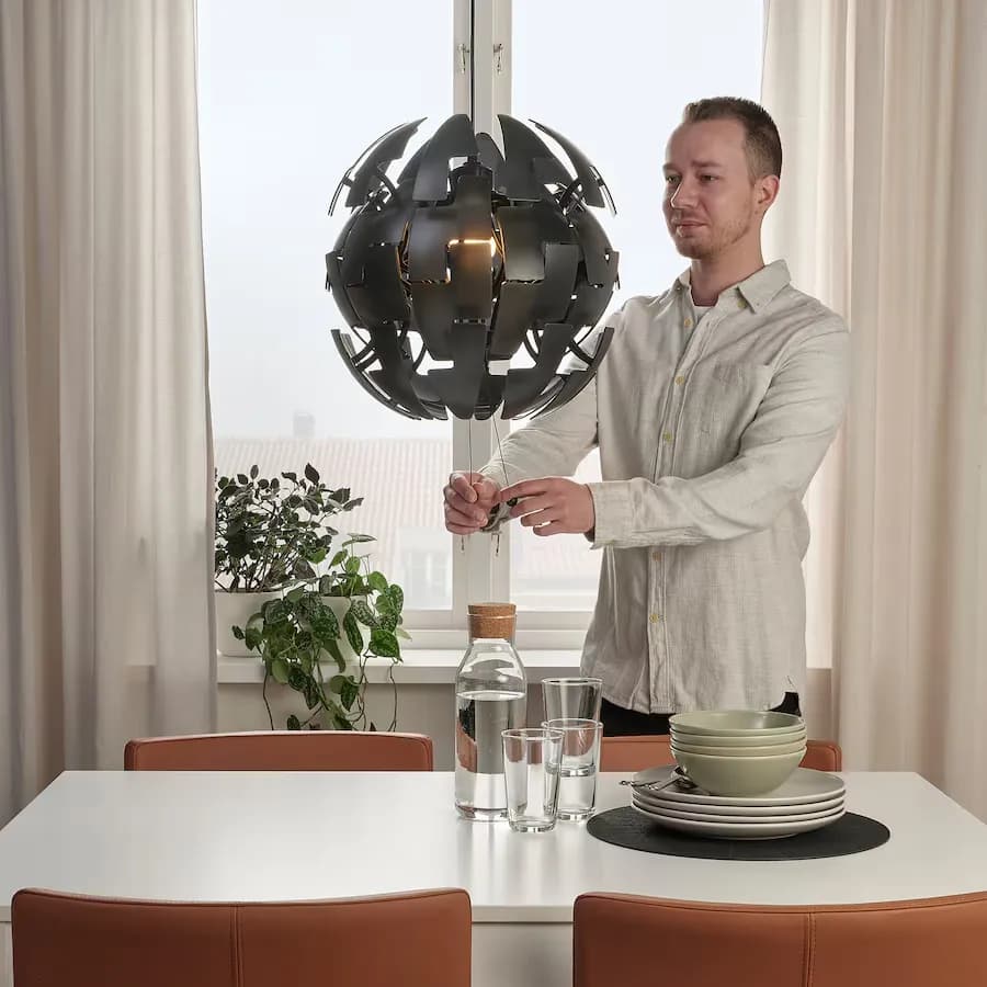 چراغ آویز ایکیا مدل IKEA PS 2014 مشکی/ قطر ۳۵ سانتیمتر — تصویر ۸
