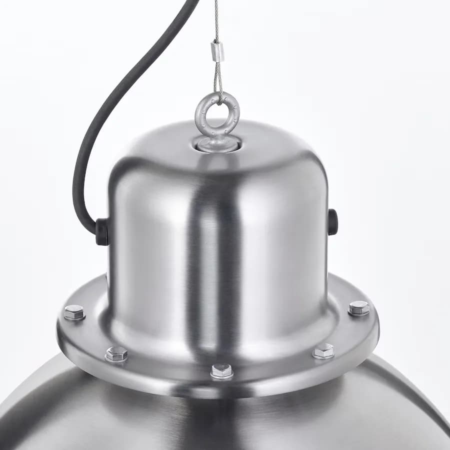چراغ آویز ایکیا مدل SVARTNORA افکت استیل ضدزنگ/ قطر ۳۸ سانتیمتر — تصویر ۲