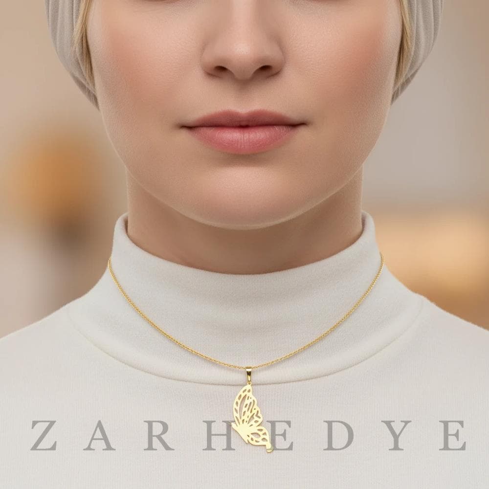 آویز طلا پروانه کد 025 — تصویر ۳