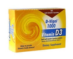 کپسول ژلاتینی ویتامین D3 دی ویژل 1000 واحد بسته 60 عددی