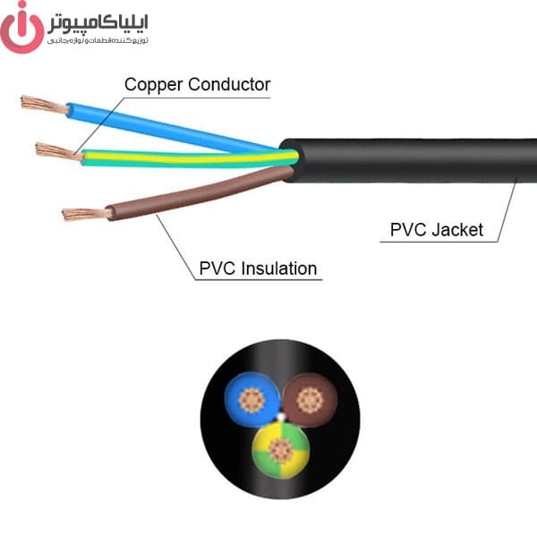 کابل برق سه پین منبع تغذیه لپ تاپ تی سی تراست مدل TC-NPCB18 طول 1.8 متر — تصویر ۳