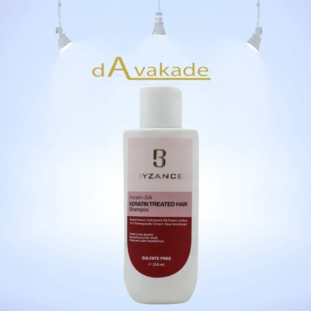 شامپو موهای کراتینه و رنگشده حاوی کراتین سیلک BYZANCE