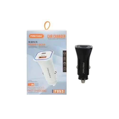 شارژر فندکی فست و PD دو پورت FIRSTYOU مدل F053 20W – مشکی